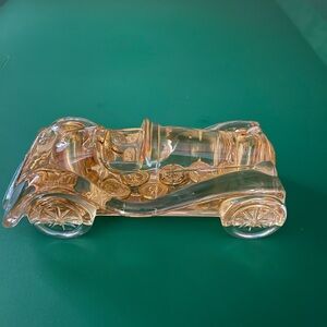 Elegant Gold-Toned Glass Car Figurine